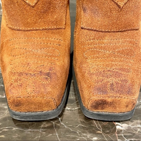 JEFFREY CAMPBELL Rumi Suede Western Style Square-Toed Ankle Boots - Picture 8 of 13